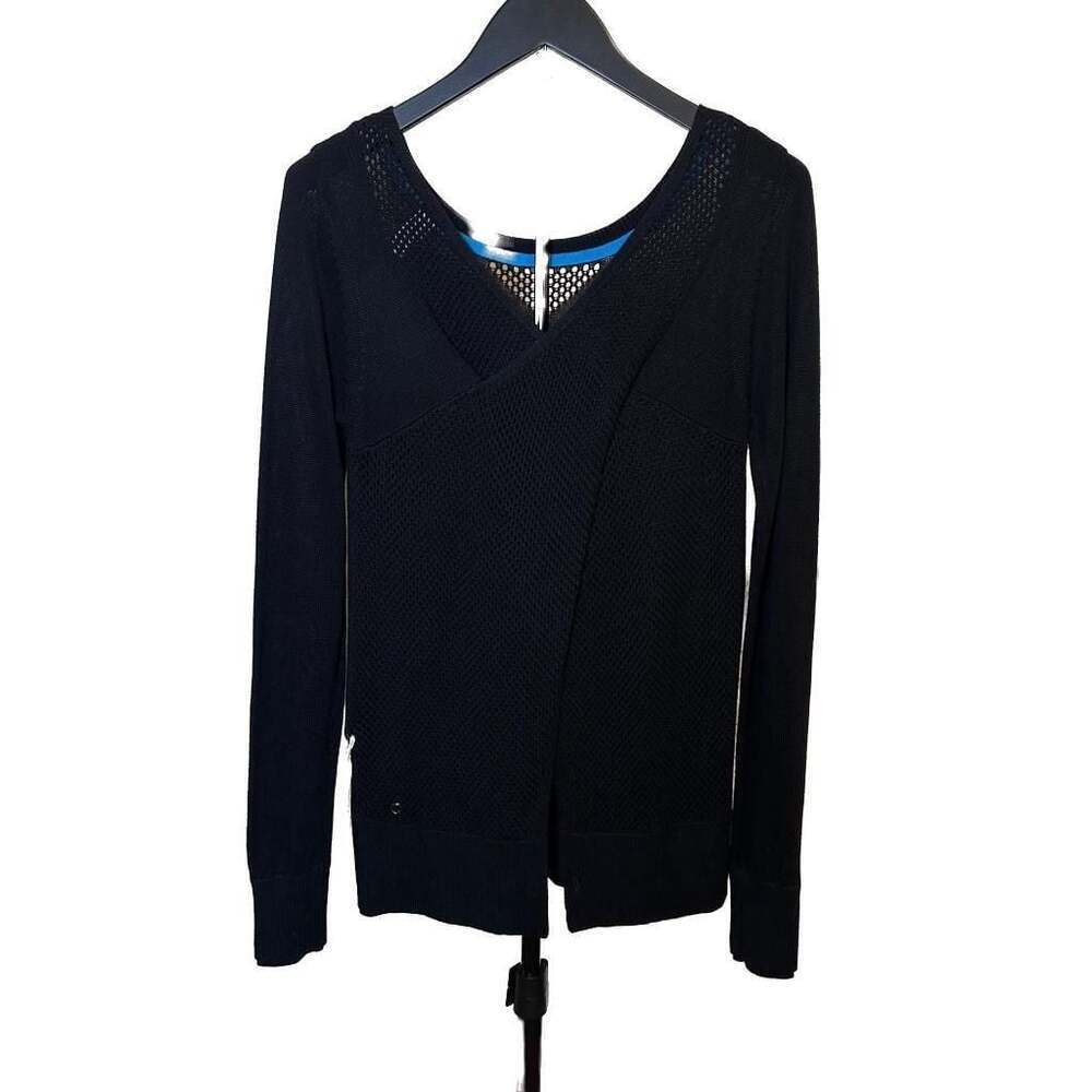 Lululemon Women’s 6 Sunset Savasana Black Mesh Sweater Summer Coverup NWT